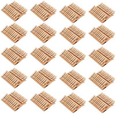 Dailygoods- Wasknijpers Mini Houten - Set van 400 - 3,5 x 0,7 cm - Voor Knutselen - Doe-het-zelf Decoratie - Betrouwbare Grip - Knutselmateriaal