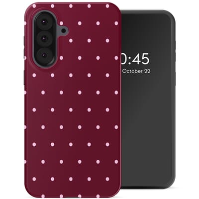 Selencia Hoesje - Geschikt voor Samsung Galaxy A37 (5G) - Backcover - Happy Dots Burgundy