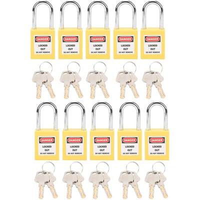 10 Sets 38mm Lockout Slot Nylon Industriële Engineering Isolatie voor Chemische Energie geel