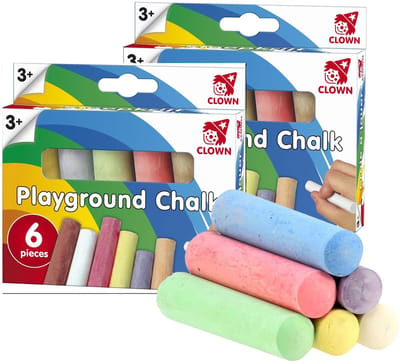 Clown stoepkrijt sticks - 12x stuks - verschillende kleuren - speelgoed - kinderen