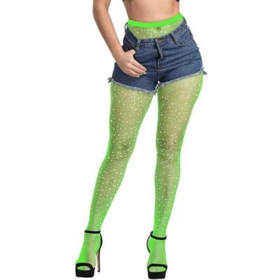Neon Sexy Vissennet Panty's Dames Kousen Feest Club Kleding Panty Dames Groen Carnaval Vissennet Kousen Vrouwelijke Strakke One Size beige