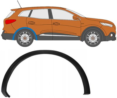 Zijlijst sierlijst achterspatbord voor Renault Kadjar 2015- / Rechts