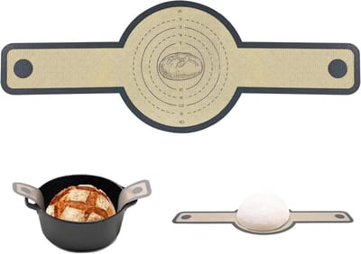 Siliconen bakmat - Broodslinger deeg - Brood bakken thuis - Met lange handgrepen - 55 x 21 cm - Beige