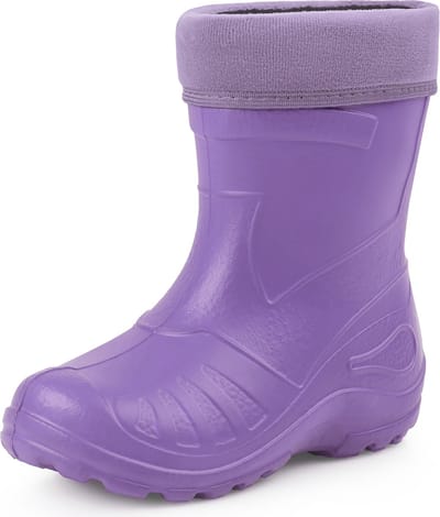 Ladeheid LA-KL-050 Kinder Regenlaarzen - Rubber - met Binnenschoen - EVA - Wasbare Binnenschoen - Violet - 22