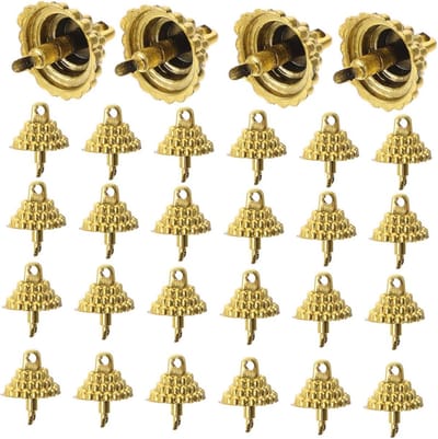 100 Stuks Accessoires Voor Kerstballen Toppen Voor Kerstversieringen Ornament Doppen Ornament Tops Caps Hangers Voor Kerstversieringen Hangers Doppen Voor Kerstboom Plastic Golden