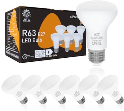 R63 E27 LED Lamp 9W Warm Wit 3000K - Energiezuinige Spot - 60W Equivalent - 900LM - 120° Stralingshoek - Verpakking van 6