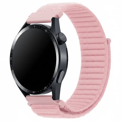 Nylon bandje - geschikt voor Garmin Venu (2 Plus) / Venu SQ (2) / Vivomove (Style - Sport) / Vivoactive 3 / 5 / 6 / Forerunner 55 / 165 / 245 / 645 / 570 - 42mm - roze