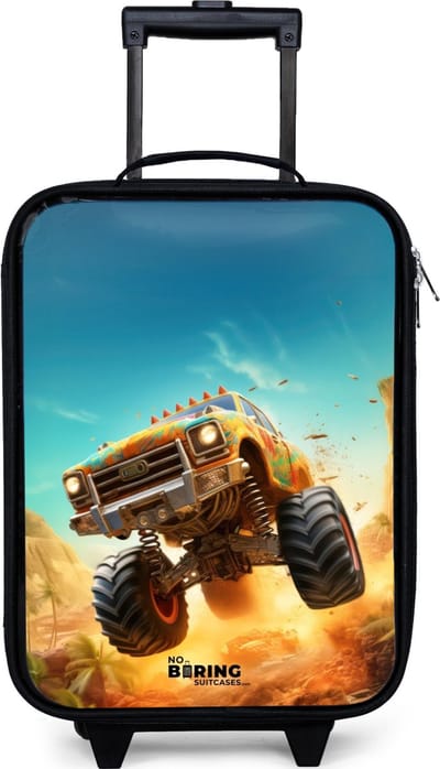 NoBoringSuitcases.com® - Kinderkoffer jongen - Kindertrolley meisje - Zandsloper - Koffer kind lichtgewicht - Reiskoffer trolley voor kinderen - Koffertje met lichtgevende wieltjes - Rolkoffer zwart