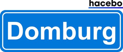 Hacebo - Plaatsnaam Sticker - 29x10 CM - Domburg sticker - Verkeersborden sticker - grappige cadeaus - Domburg