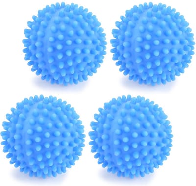 DW4Trading 4x Herbruikbare Drogerballen - Wasbollen - Siliconen - Sneller Droog - Anti-kreuk - Energiebesparing