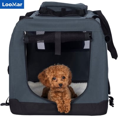 LooMar Reisbench Hond - reisbench Kat - Transportbox - Draagzak - Grijs - Hondenrugzak - Kattenrugzak - Honden Rugzak - Katten Rugzak