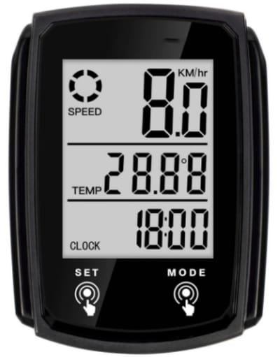 EXCITAT Fietscomputer - Lichtgevende fietsmeter - 19 functies - LCD-touchscreen - Waterdicht - Geschikt voor racefietsen en mountainbikes