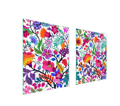 TMK ArtDeko Serie - Glazen Beschermer voor Fornuis - 85x52 cm - Bloemenpatroon