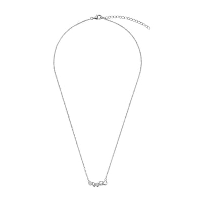New Bling - 9NB-1570 - 925 zilveren ketting met witte stenen - 40+5 cm - rhodium plated