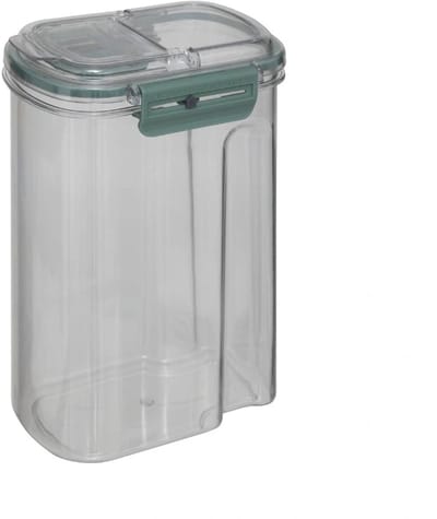5Five Vershoudbakje met deksel - kunststof - 1x stuks - 1600 ml - met schenktuit - luchtdicht - bewaarbakjes - met clips - 14 x 10 x 22 cm