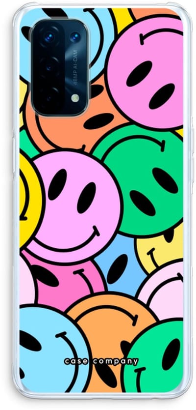 Case Company® - Hoesje geschikt voor Oppo A74 5G hoesje - Smiley N°1 - Soft Cover Telefoonhoesje - Bescherming aan alle Kanten en Schermrand