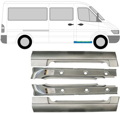 Binnen + buiten reparatiepaneel voor dorpel voor Mercedes Sprinter 1995-2006