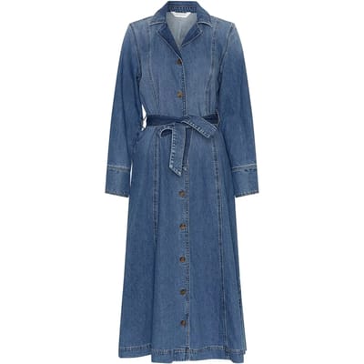 MSCH Copenhagen Mschturo Alena Shirt Dress Dames - Jurk - Blauw - Maat XS