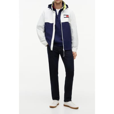 Tommy Hilfiger Unisex Us Colorblock Ecru/yale Navy Größe: S | Leichte Jacken Outlet | Unisex | Blau