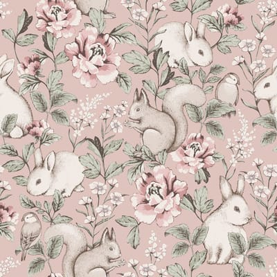 Boråstapeter Vliesbehang 7476 - Newbie2 - Botanisch Roze - 53cm x 10.05m
