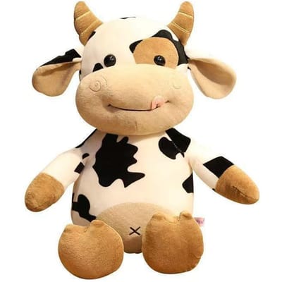 26 cm Simulatie Koe Dieren Pluche Speelgoed Cartoon Melkkoe Pluche Pop Zacht Gevuld Trui Koe Kussen Huisdecoratie Speelgoed
