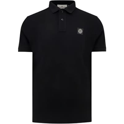 Polo Boutonné Manches Courtes Logo Stone Island Hommes polos Noir K2S152200005S0017-V0029 XXL black