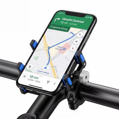 OneProduct Universele Telefoonhouder Fiets - Aluminium Smartphone Houder - Voor E-bike, MTB, Scooter & Brommer - Blauw