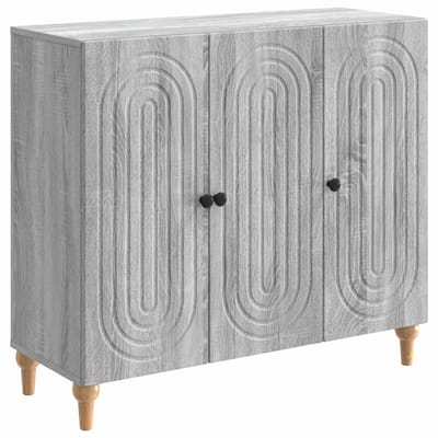 vidaXL - Dressoir - Grijs - sonoma - 89 - x - 34,5 - x - 80 - cm - Bewerkt - hout