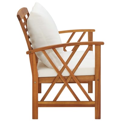 vidaXL - Tuinbank - met - kussens - 119 - cm - massief - acaciahout