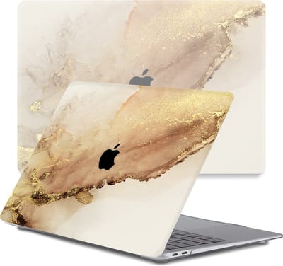 Lunso Geschikt voor MacBook Air 13 inch M1 (2020) cover hoes - case - Sweet Caramel