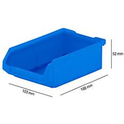 Magazijnbak LF 210 SSI Schäfer - polypropeen - L 168 x B 103 x H 52 mm - 0,5 l - blauw