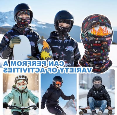 Multifunctionele Fleece Balaclava voor Kinderen - Winddicht Ski Masker en Halswarmer voor Buitenactiviteiten in de Winter voor Jongens en Meisjes van 4-10 Jaar