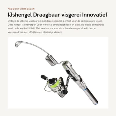 Dailygoods- IJshengel Draagbaar - Hengel met Draaiende Vismolen - Robuust Staal - Gevoeligheid - Innovatieve Constructie - Lichtgewicht Materiaal - Vishengel