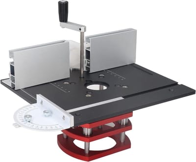 Freeslift met Plaat - Freesmachine Hefsysteem - Houtbewerking Precisie - Universeel Verstelbaar - 51mm Hefbereik - Zwart