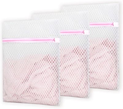 Set van 3 Herbruikbare Mesh Waszakken met Ritsen, 12"x16" voor Delicate Kleding, Ondergoed en Reizen