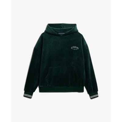 Superdry - Country Club Velour Relaxed Hoodie - Dames - Hoodies