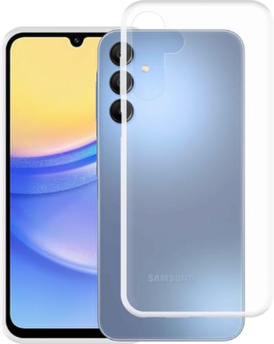 Just in Case hoesje geschikt voor Samsung Galaxy A15 (4G/5G) Hoesje Siliconen - Flexibele Case - Transparant