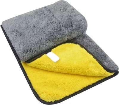 Jumada's - Microvezeldoek - Geel Zwart - 40 x 40 cm - Glanzende auto - Wassen - Detailing - 1 stuk