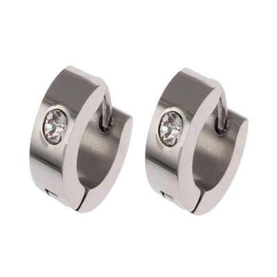 Fako Bijoux® -Oorbellen - Oorringen - RVS - Kristal - Zilverkleurig