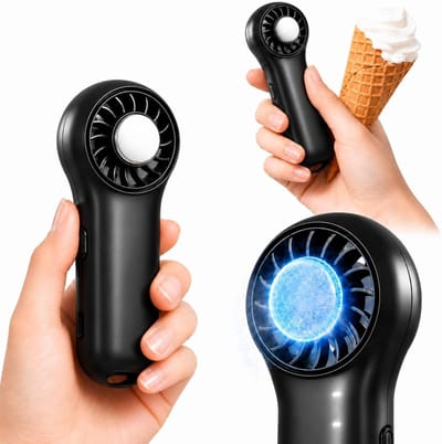 SnelShoppen - Handventilator met Koelfunctie, Draagbare Mini Ventilator 20000 RPM Hoge Snelheid, 20,5 Uur Looptijd Accu, 4 Snelheden USB Oplaadbare Kl