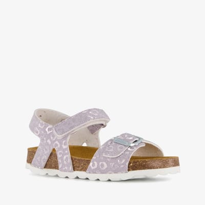 Hush Puppies meisjes bio sandalen met panterprint lila - Maat 30