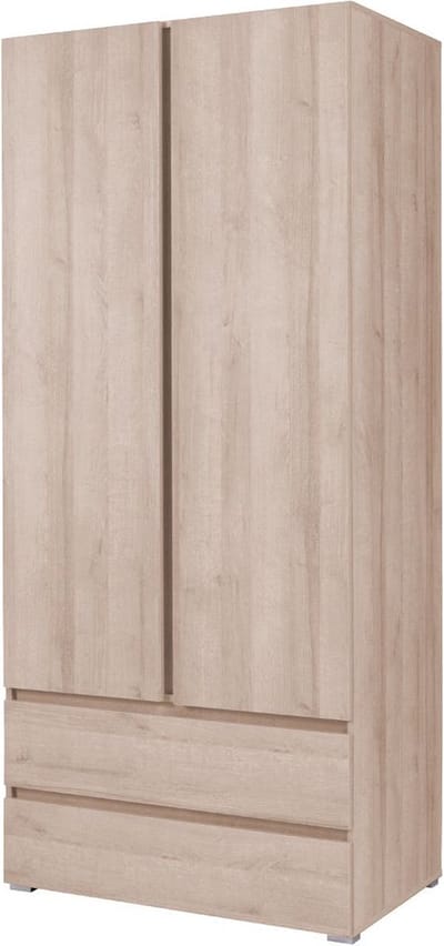 InspireMe-InspireMe- Kast met twee lades + twee deuren, Kledingkast - (BxDxH 92cm,51 cm,204 cm)M02 Moon(SONOMA)
