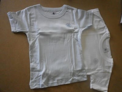 Petit Bateau - 2 pack - Tshirt - Blauw , wit - 6 jaar 114