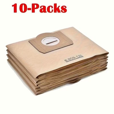 17Parts Stofzuigerzakken 10-Pack – Geschikt voor WD3 / WD3.5P / MV3 / MV3P / WD3.300M / WD3.330M / A2504 – Papieren Stofzuigerzakken – Vervangingszakken voor Nat- en Droogzuigers