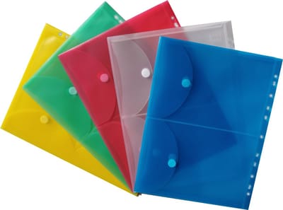 5x EXXO-HFP - #36700 - A4 Ringband Documententas - TWIN A5 tassen - 5 Pak @ 5 Kleuren Assorti, 5 pak