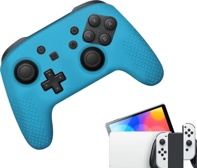 Gadgetpoint - Hoesjes & Skins voor Nintendo Switch 1 - Performance Gaming Case - Soft Grip Covers - Anti-Slip Pro Controller Accessoires - Blauw
