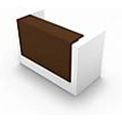 Balie Spezia, recht, B 1660 x D 880 x H 1130 mm, wit/leder grijs