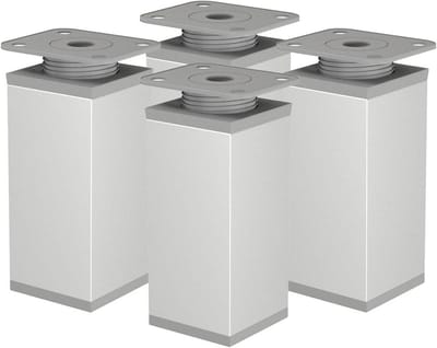 In Hoogte Verstelbare Meubelpoten Set van 4 - Metalen Kastpoten Zilver