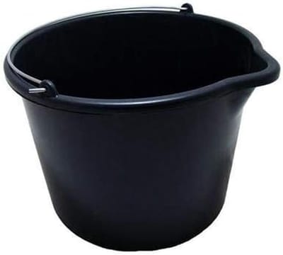 Mortel emmer - Bouwemmer Gietrand - Zware klussen - Met metalen beugel - 12 liter - Zwart