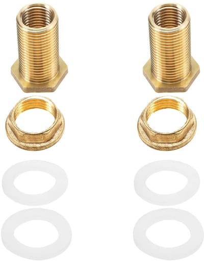 Allecto - Watertank Connector - 2 Stuks Messing - Duurzaam en Veilig - Goud - Regenvat Aansluiting - Ideaal voor Wateropvang - 1/2 Inch